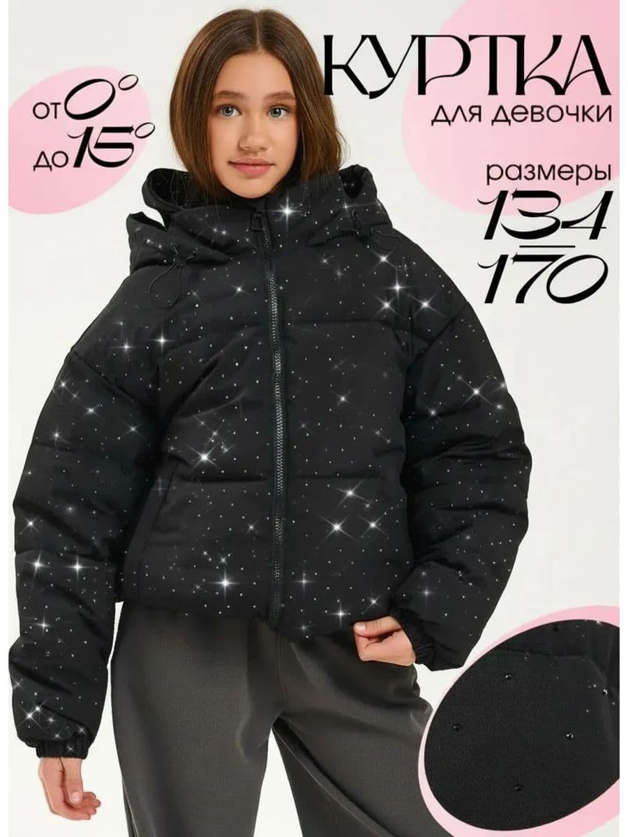 Молодежная Куртка Блестящая Синтепон